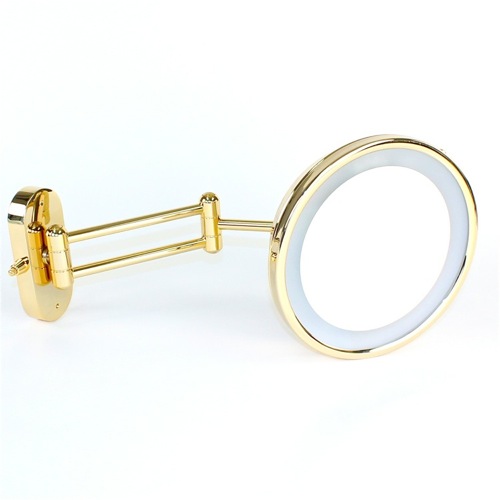 Makeup Mirror, Windisch 99183/D/D, Wall Mounted Lighted Brass 3x Magnifying Mirror 99183/D/D
